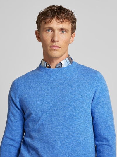 Christian Berg Men Strickpullover mit gerippten Abschlüssen Bleu Melange 3