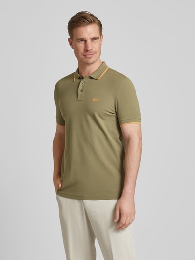 JOOP! Jeans Regular fit poloshirt met knoopsluiting, model 'Agnello' Olijfgroen - 4