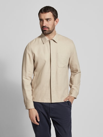 Marc O'Polo Regular Fit Hemdjacke aus Leinen-Viskose-Mix Sand 4