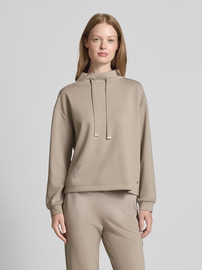 monari Sweatshirt met opstaande kraag Taupe - 4