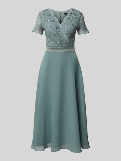 SWING Cocktailkleid mit Spitze und V-Ausschnitt Lind 2
