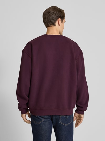 American Vintage Sweatshirt met labelstitching, model 'Tye' Bordeaux - 5