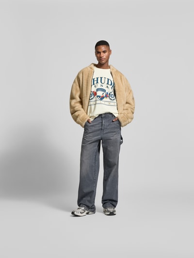RHUDE Relaxed Fit T-Shirt mit Motiv-Print Offwhite 1