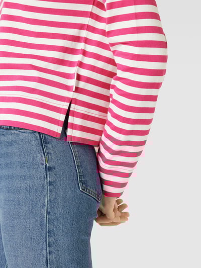 Marc O'Polo Denim Sweatshirt met streepmotief Fuchsia - 3