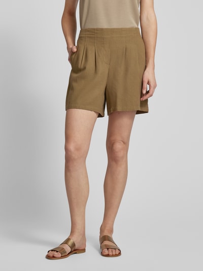 Vero Moda Szorty z mieszanki wiskozy i lnu model ‘JESMILO’ Khaki 4