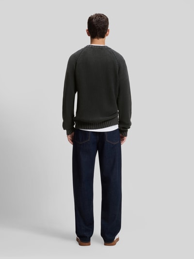 HUGO Blue Regular Fit Pullover mit Label-Patch BLACK 5