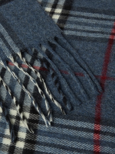 Christian Berg Men Schal mit Ausfransungen Jeansblau Melange 2