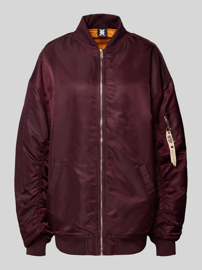 Karo Kauer Oversized Bomberjacke mit Eingrifftaschen Pflaume 2