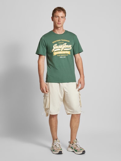 Jack & Jones T-shirt met labelprint Donkergroen gemêleerd - 1