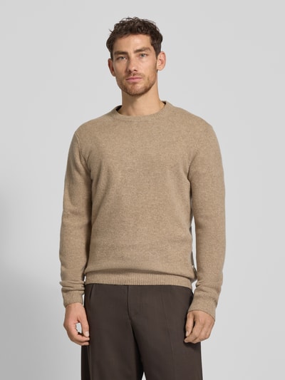 Casual Friday Strickpullover aus Woll-Mix Modell 'KARL' Camel Melange 4