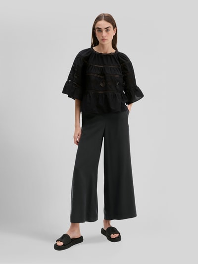 Marc O'Polo Relaxed Fit Bluse aus reiner Baumwolle mit Lochstickerei Black 1