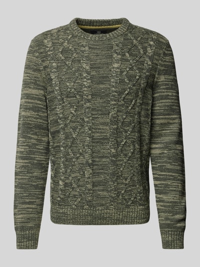 Lerros Gebreide pullover met ribboorden Groen - 2