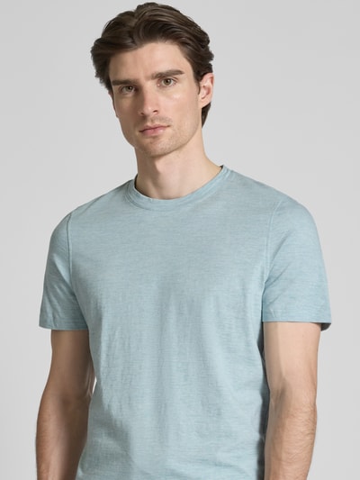 MCNEAL T-shirt met geribde ronde hals Aquablauw - 3