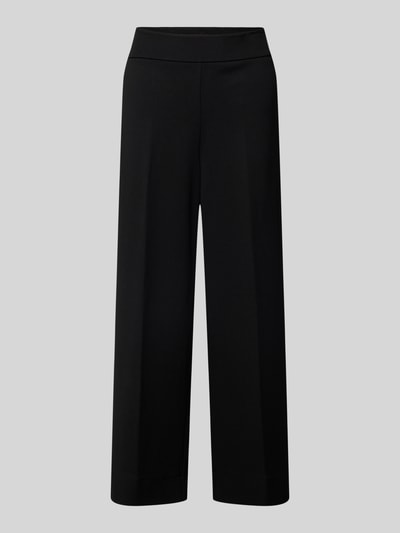 OPUS Wide leg stoffen broek met persplooien, model 'Misha city' Zwart - 2