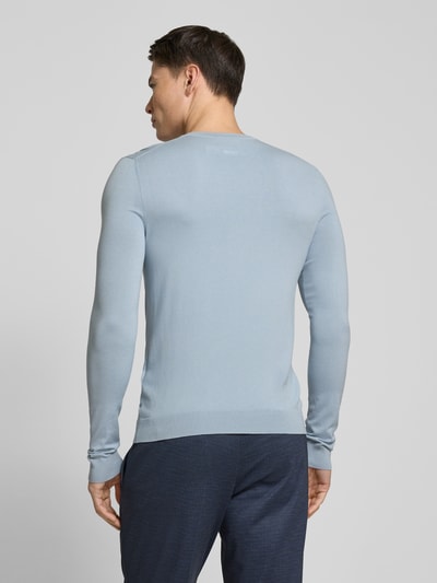 HUGO Strickpullover mit Rundhalsausschnitt Modell 'Cody' Hellblau 5