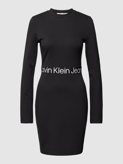 Calvin Klein Jeans Knielange jurk met elastische tailleband, model 'MILANO' Zwart - 2