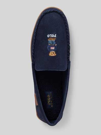 Polo Ralph Lauren Mocassins van echt wildleer met motiefprint, model 'BRENAN' Donkerblauw - 3