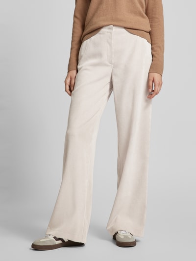 Raffaello Rossi Wide leg corduroy broek met steekzakken, model 'PALINA' Beige - 4