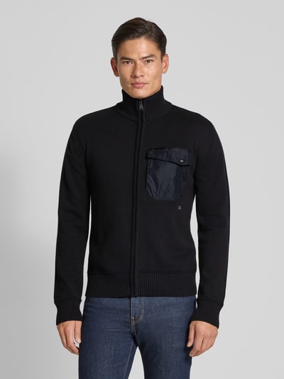 Napapijri Strickjacke mit Stehkragen Modell 'BERTI' Black 4