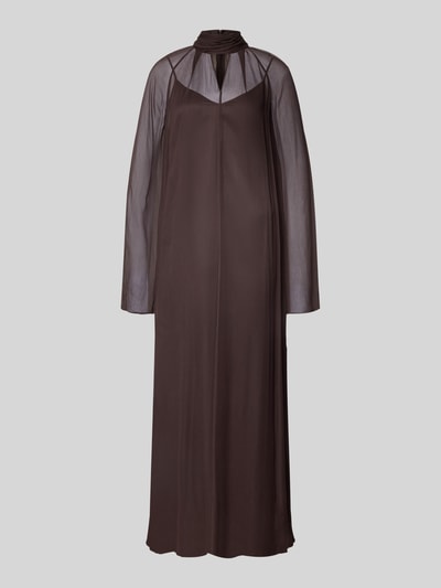 Staud Długa sukienka z wiskozy ze stójką model ‘ESTHER’ Ciemnobrązowy 2