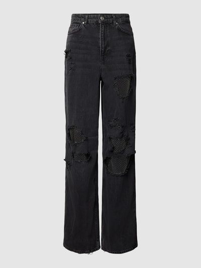 Review Baggy jeans in DESTROYED-look met strass Zwart - 2