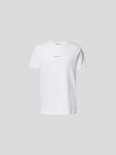 Marni T-Shirt mit Label-Print Weiss 2