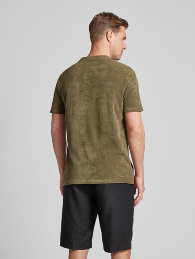 Christian Berg Men T-shirt van badstof Kaki - 5