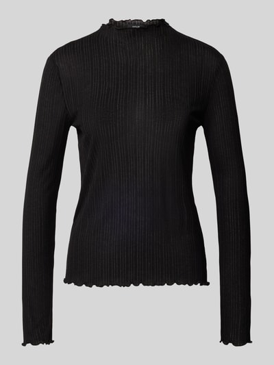 OPUS Shirt met lange mouwen en opstaande kraag, model 'Sivi' Zwart - 2