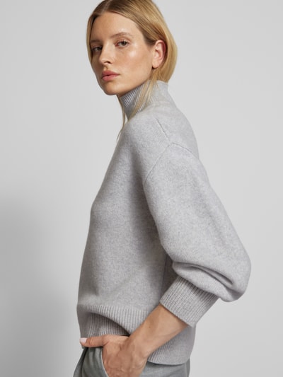 P&C* curated by Anouk Yve Gebreide pullover met opstaande kraag - capsulegarderobe Lichtgrijs gemêleerd - 3