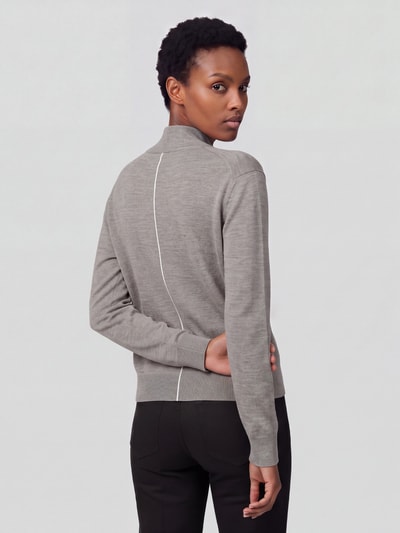 Calvin Klein Womenswear Sweter z wełny z szwem w kontrastowym kolorze Beżowy melanż 5