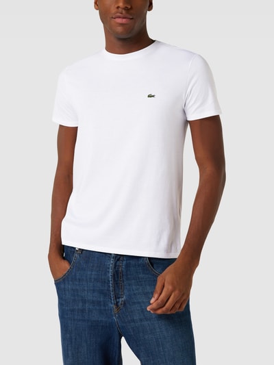 Lacoste T-Shirt mit Logo-Stitching Modell 'Supima' Weiss 4