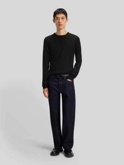 HUGO Regular fit gebreide pullover van merinowol, model 'SAN CEDRIC' Zwart - 1