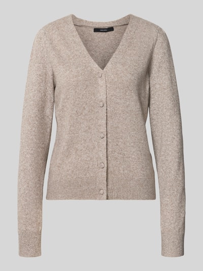 Produktfoto, Regular fit gebreid jack met v-hals model 'DOFFY' van VERO MODA, beige, fijne structuur, Dames