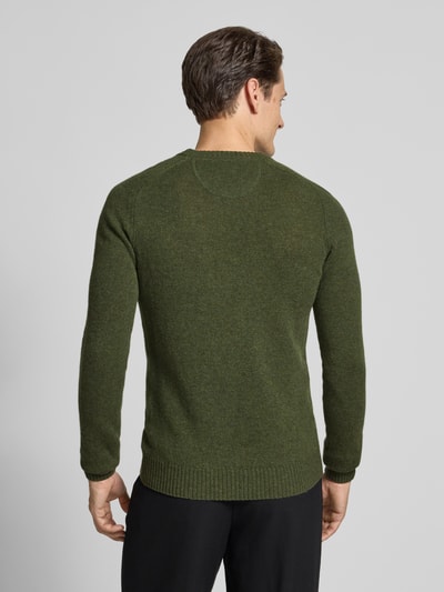 MCNEAL Regular fit gebreide pullover van pure wol Donkergroen gemêleerd - 5