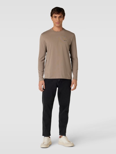 BOSS Green Longsleeve mit Label-Print Sand 1