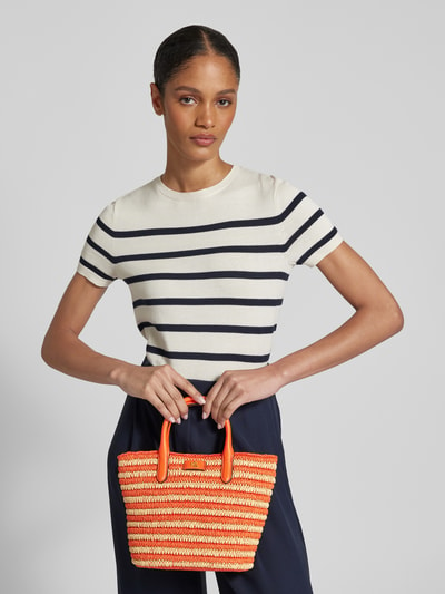 Lauren Ralph Lauren Tote Bag in Flecht-Optik Modell 'BRIE' Orange 1