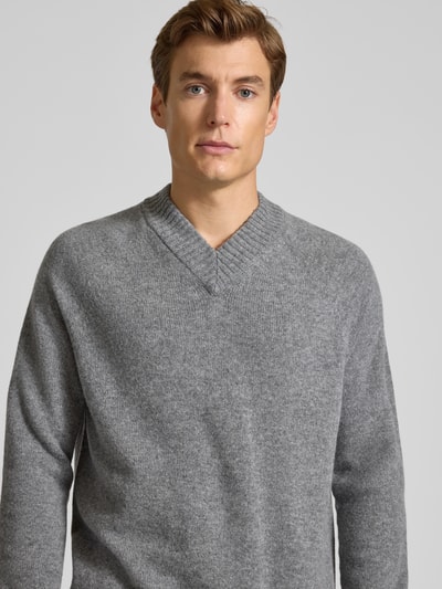Drykorn Sweter z dzianiny z prążkowanymi wykończeniami model ‘NUMIR’ Średnioszary melanż 3