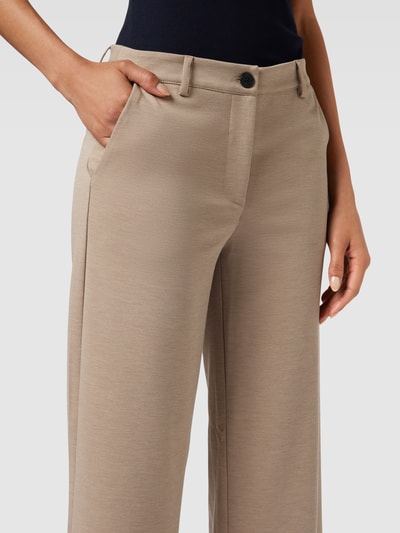 FREE/QUENT Spodnie materiałowe o kroju regular fit z kieszeniami z wypustką z tyłu model ‘Nanni’ Szarobrązowy melanż 3