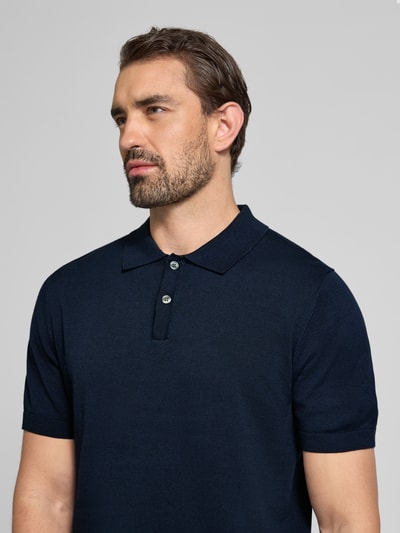 Christian Berg Men Regular Fit Poloshirt mit kurzer Knopfleiste Marine 3