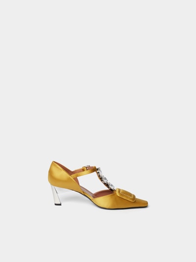 Marni Mary-Janes aus Satin mit Zierschnalle und Schmucksteinen Grün 6