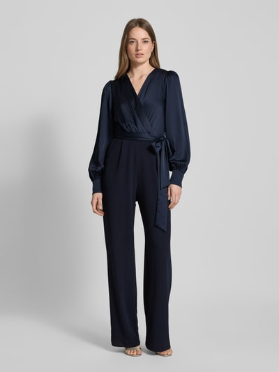 Christian Berg Cocktail Jumpsuit in Wickel-Optik Marine Melange 4