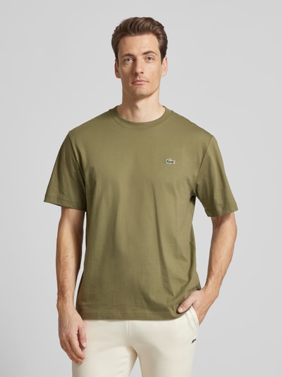 Lacoste T-shirt z naszywką z logo Oliwkowy 4