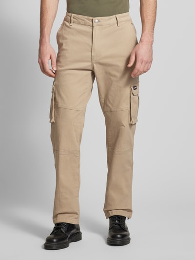 REVIEW Spodnie cargo z paskami Essentials Beżowy 4
