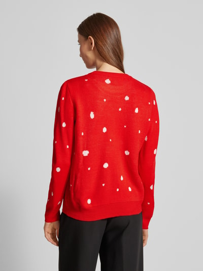 Vero Moda Pullover mit Weihnachtsmotiv Modell 'NEWT INSEL' Rot 5