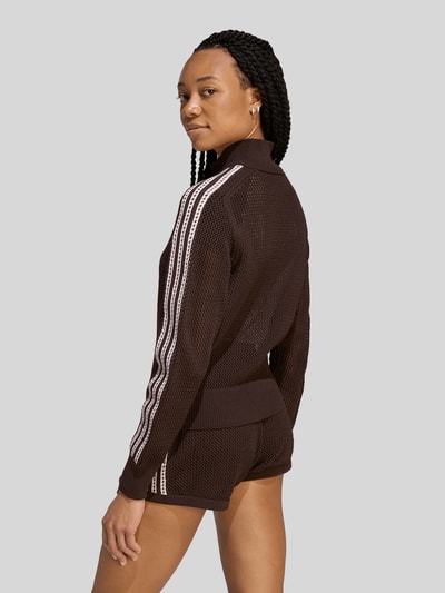 adidas Originals Bluza treningowa w fasonie krój slim fit o wyglądzie dzianiny model 'FIREBIRD' Czekoladowy 5