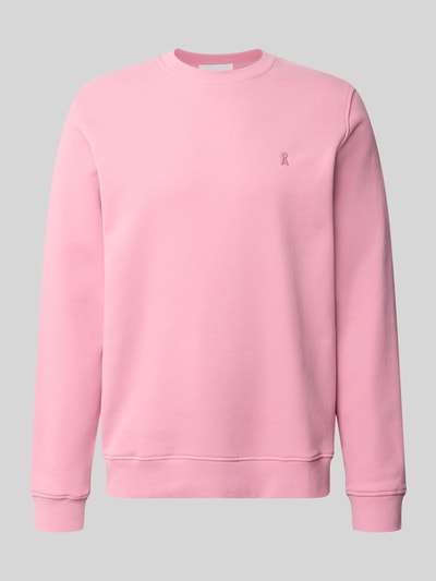 Produktfoto, Regular Fit Sweatshirt aus reiner Bio-Baumwolle Modell 'BAARO LOOP' von Armedangels in Rosa, unifarben, Logo-Stitching, Sweatstoff, Rundhals, lange Ärmel, gerippte Abschlüsse