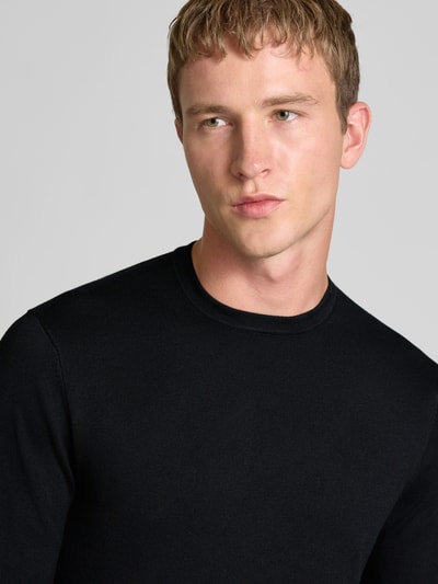 Only & Sons Regular fit gebreide pullover van viscosemix, model 'WYLER' Zwart - 3