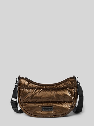 Hey Marly Handtas met doorgestikte naden en labeldetail Donkerbruin - 2