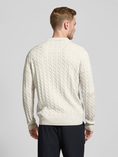 Fynch-Hatton Cardigan mit Zopfmuster Offwhite 5