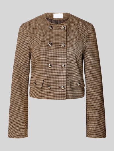 Jake*s Collection Regular Fit Blazer mit Viskose-Anteil und Paspeltaschen Dunkelbraun 2